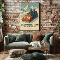 Usa Bobsled Team St. Moritz 48 Poster