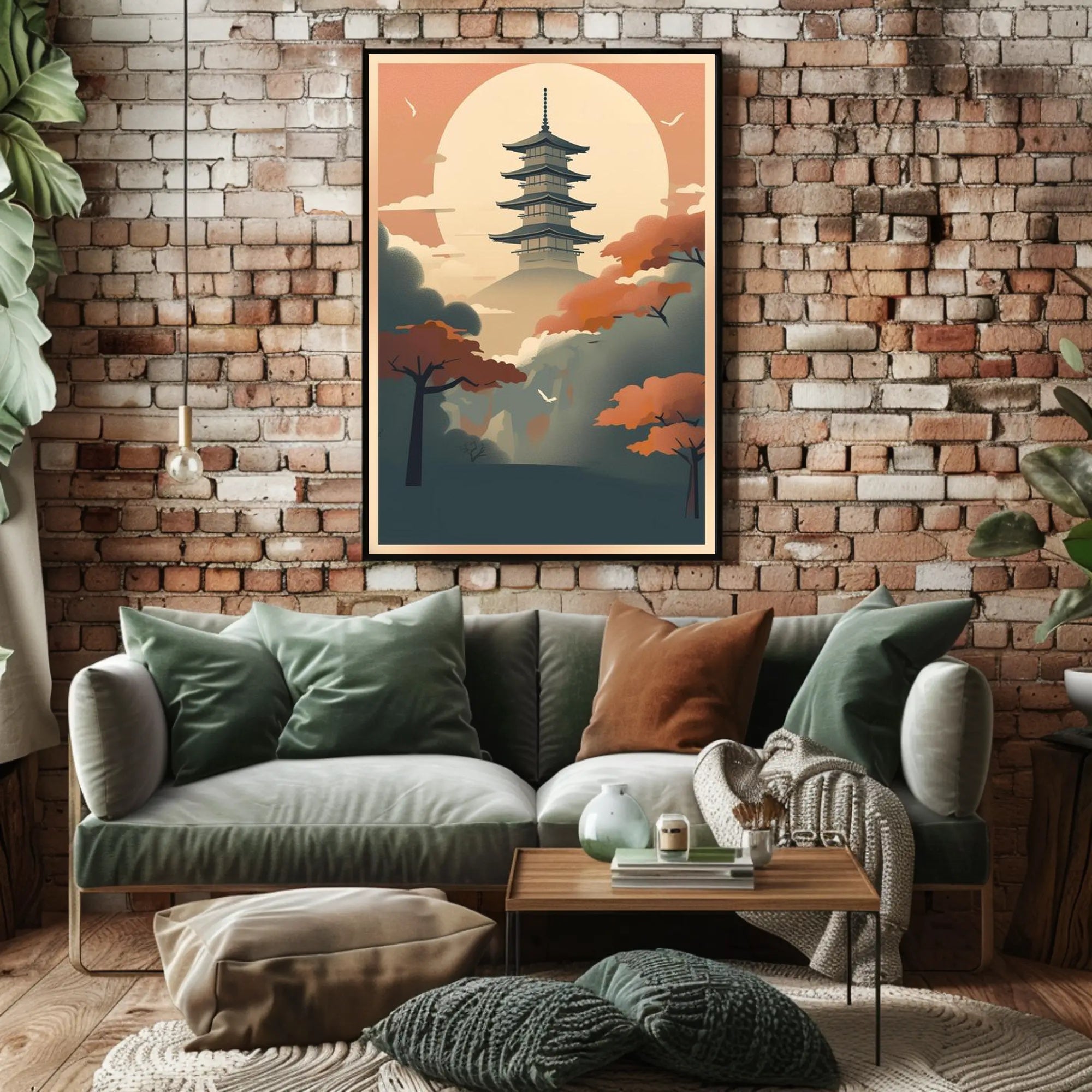 Serene Pagoda at Dusk Poster