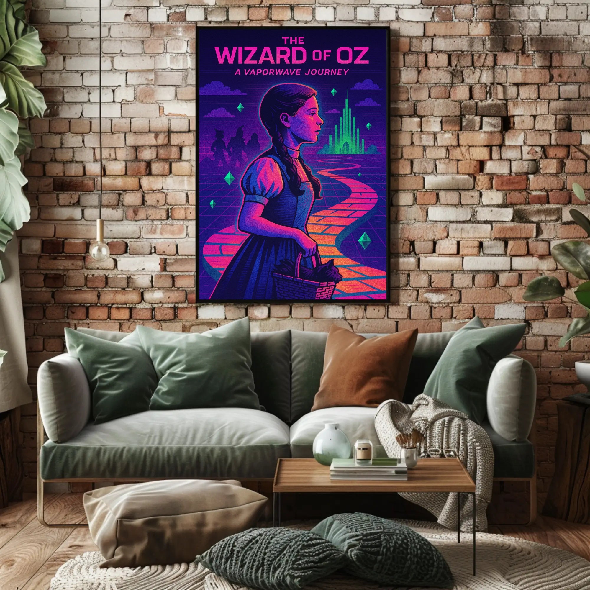 Vaporwave Wizard of Oz Fantasy or Mythology Poster PosterGoat