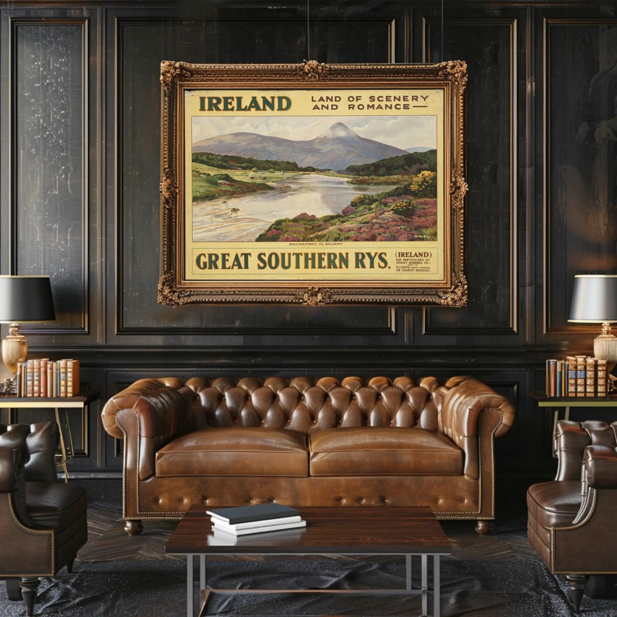 Vintage Ireland Poster: Serene River Scene PosterGoat