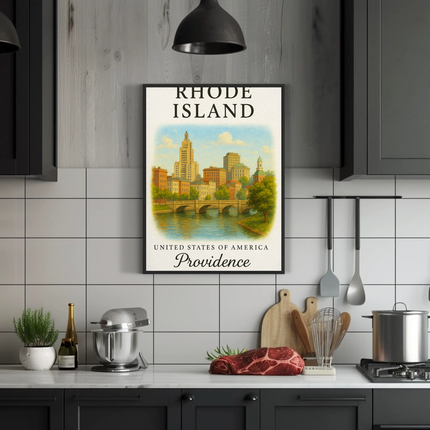 Rhode Island, Providence Signature Series Vintage Travel Poster