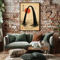 Gateway Arch Japanese-Inspired Sumi-e Artistic Poster
