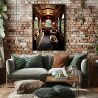 Vintage Train Compartment Retreat Poster