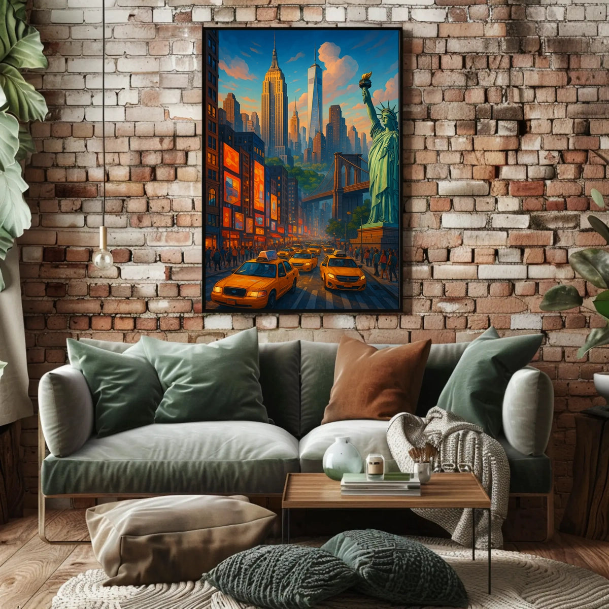 New York City Twilight Scene Poster For Bold Urban Decor