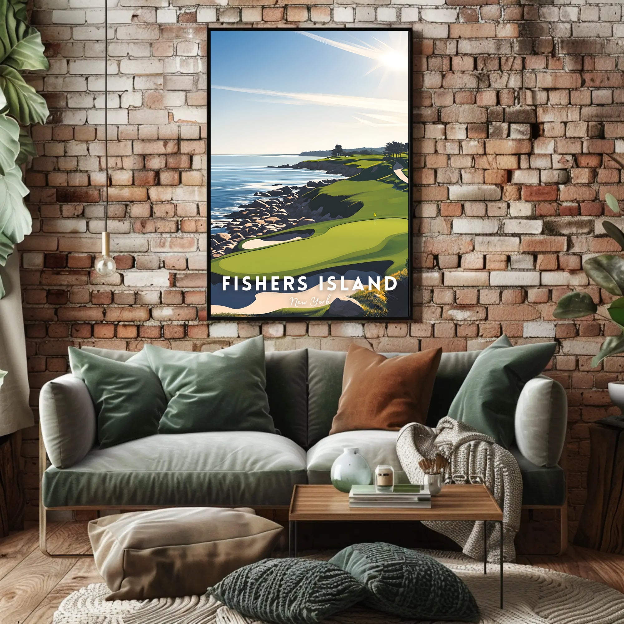 Serene Coastal Golf Course Art Print - Sports Poster