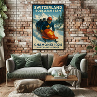Switzerland Bobsleigh Team Chamonix 1924 Poster