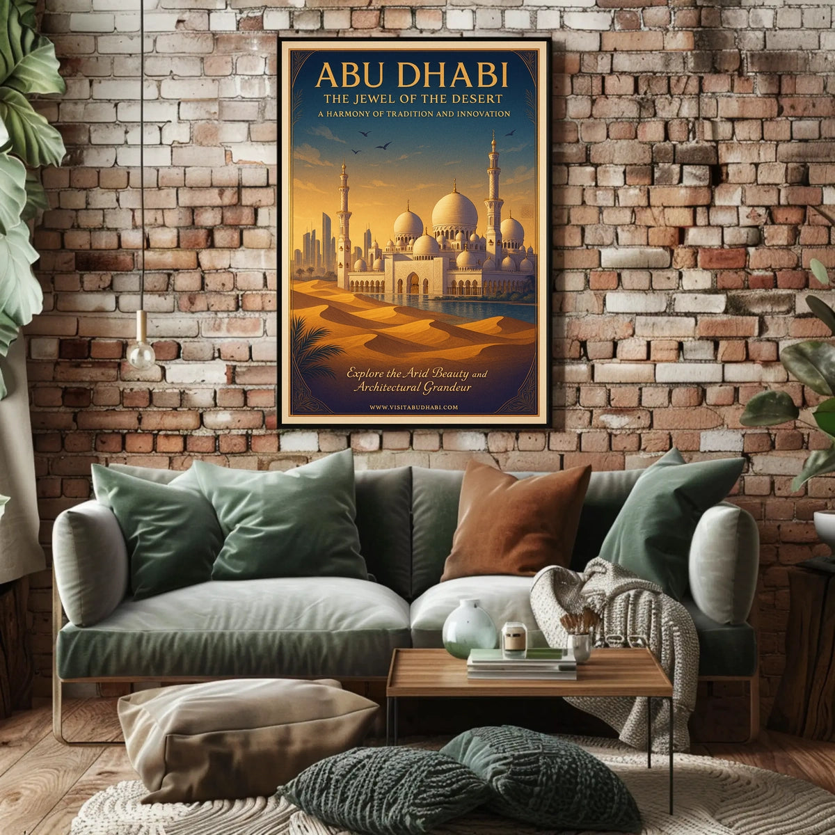 Majestic Abu Dhabi Vintage Travel Poster