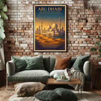 Majestic Abu Dhabi Vintage Travel Poster