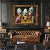 Skull-Helmets Surreal Fantasy Scene Art Poster