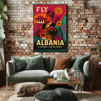 Travel to Vibrant Albania Artistic Cultural Heritage Poster PosterGoat