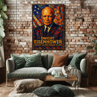 Dwight D. Eisenhower 34th President of the United States Glitch Hop Art Poster