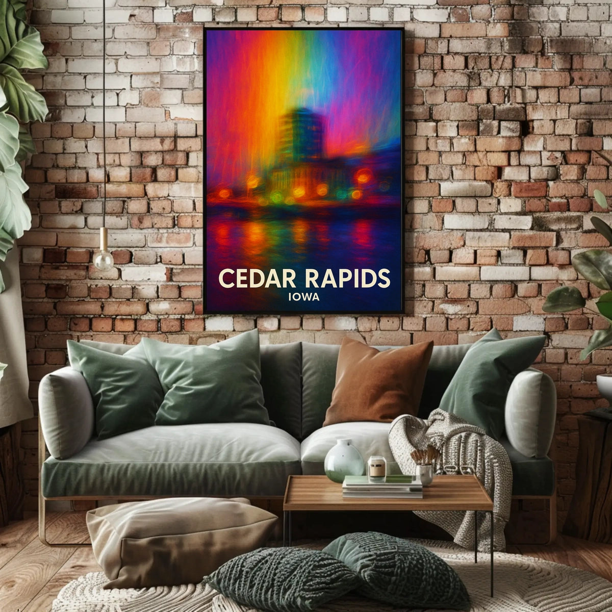 Cedar Rapids Iowa Scenic Travel Nature Photography Realism Minimalist Luminous Heritage Poster
