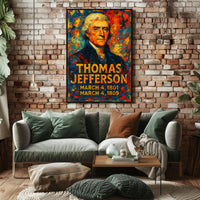Thomas Jefferson 3rd President of the United States Glitch Hop Art Poster