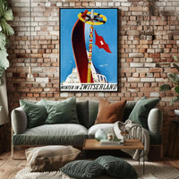 Winter Wonderland in Swiss Alps Travel Poster PosterGoat