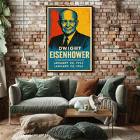 Dwight Eisenhower Patriotic Retro Portrait Poster