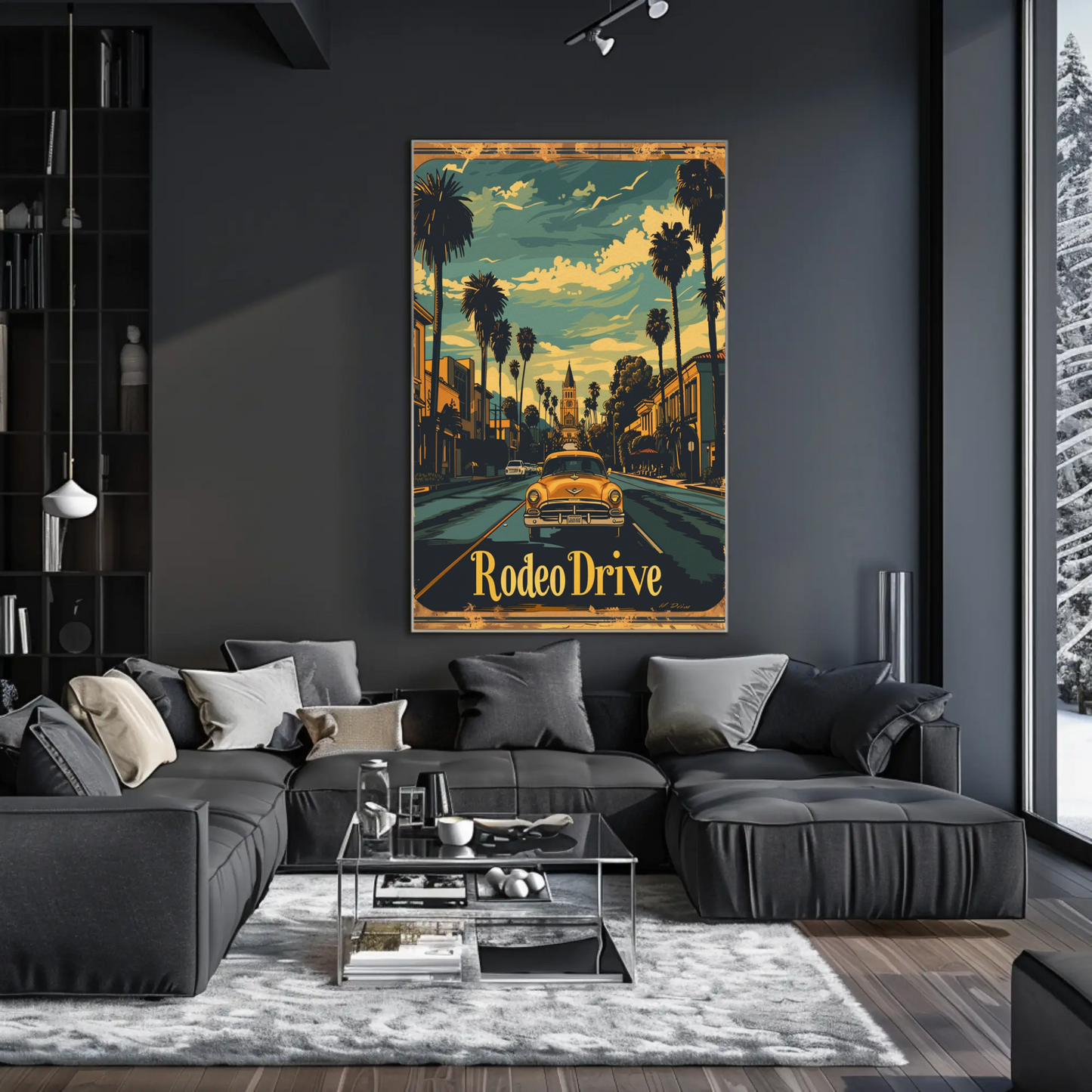 Rodeo Drive Vintage Car Beverly Hills Travel Poster