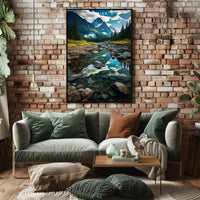 Glacier Tranquil Landscape Poster Travel Wall Art