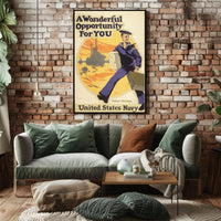 Vintage United States Navy Military Recruitment Poster