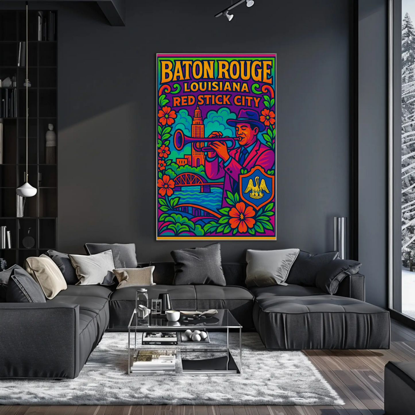 Baton Rouge Red Stick City Travel Poster