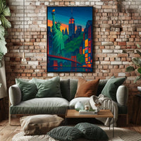 Statue Of Liberty New York Cityscape Poster Modern Wall Art
