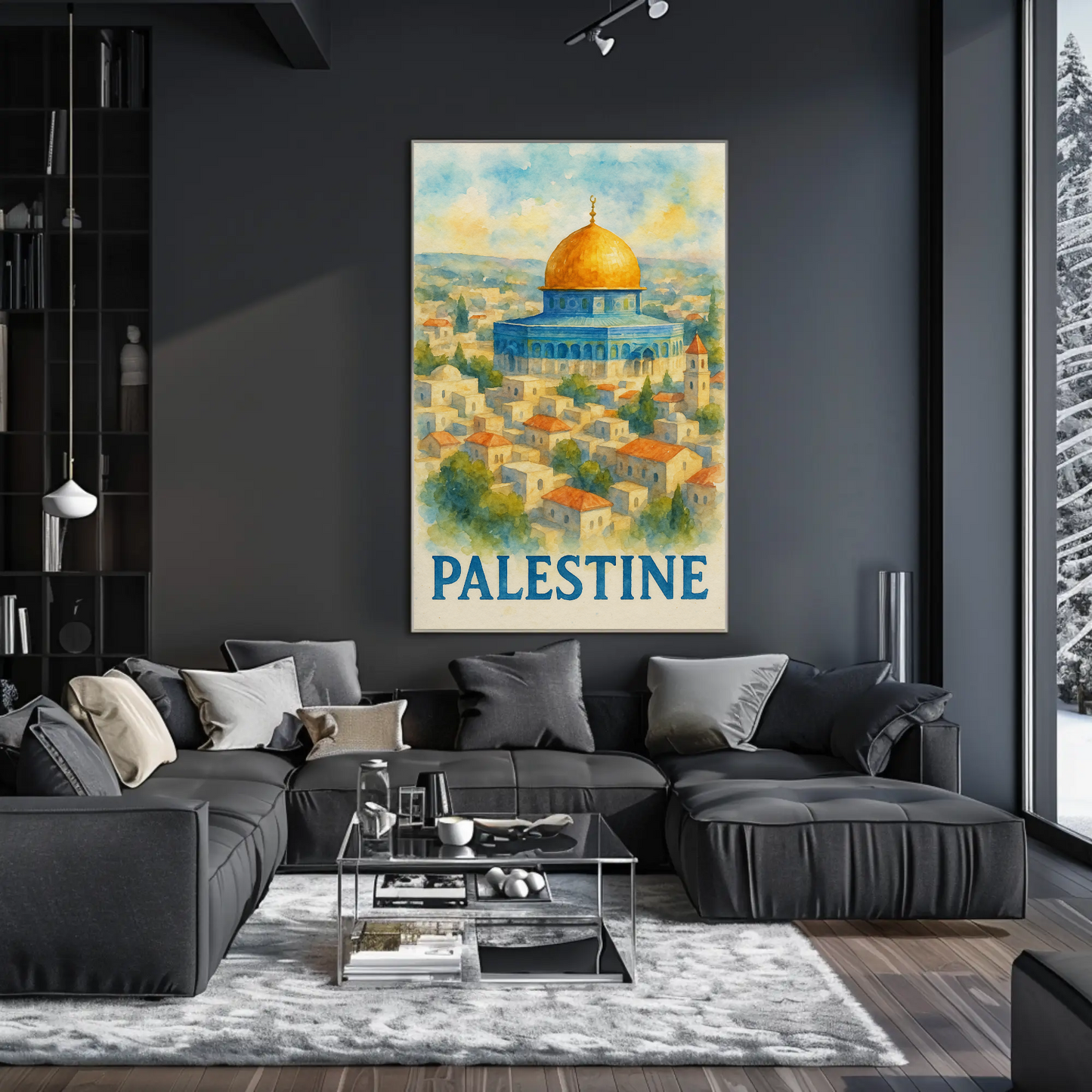 Palestine Dome Over Hills Travel Poster
