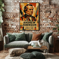 Andrew Johnson 17th President of the United States Layered paper Collage Poster