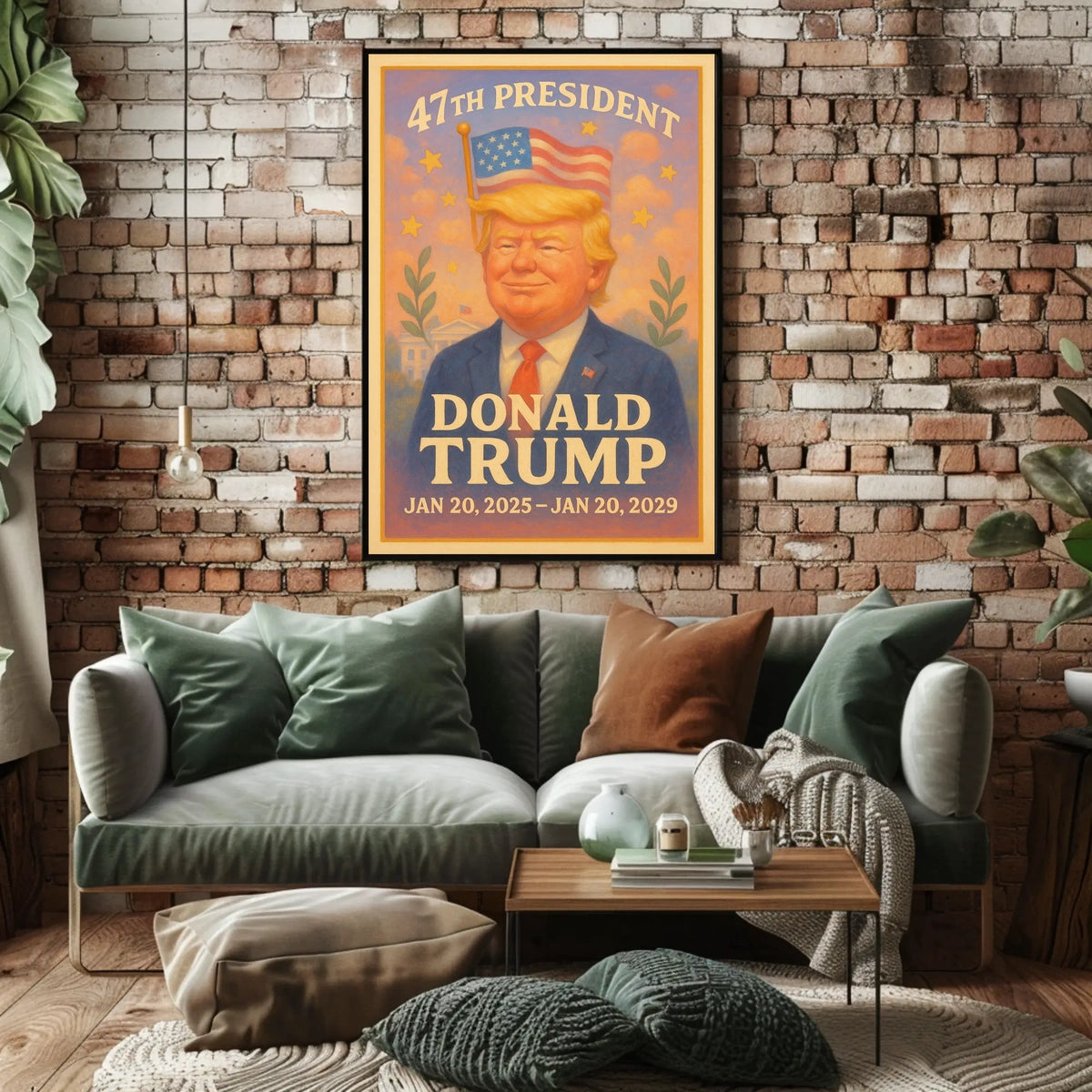 Donald Trump Guardian White House Patriotism Digital Painting Cinematic Vision Leadership Poster