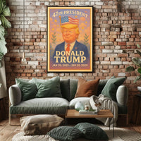 Donald Trump Guardian White House Patriotism Digital Painting Cinematic Vision Leadership Poster