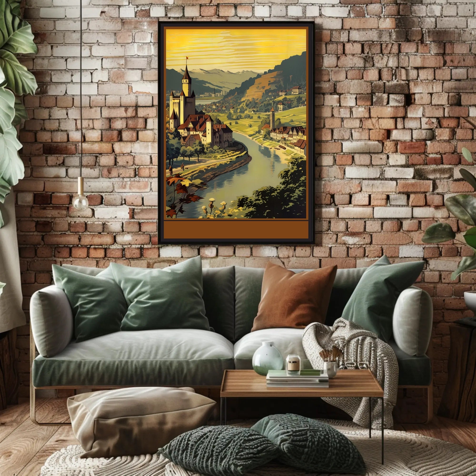 Serene Riverside Castle Poster