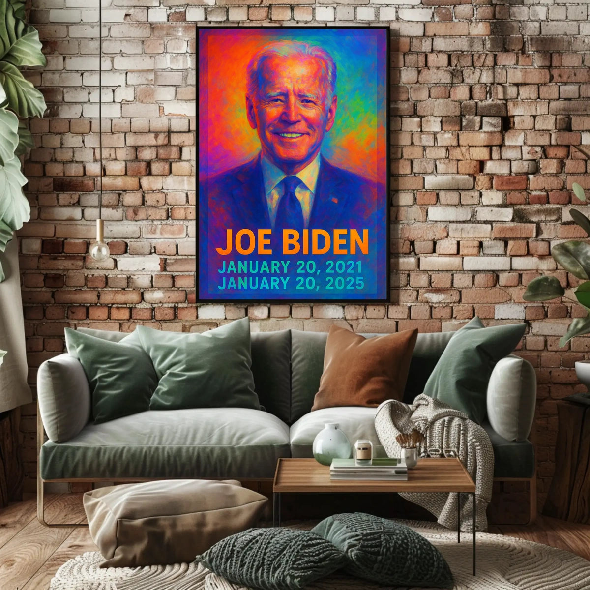Joe Biden 46th President of the United States Neon Gradient Overlay Poster