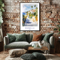 Coastal Charm of Marbella Poster PosterGoat