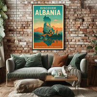 Discover Albania Vintage Travel Poster