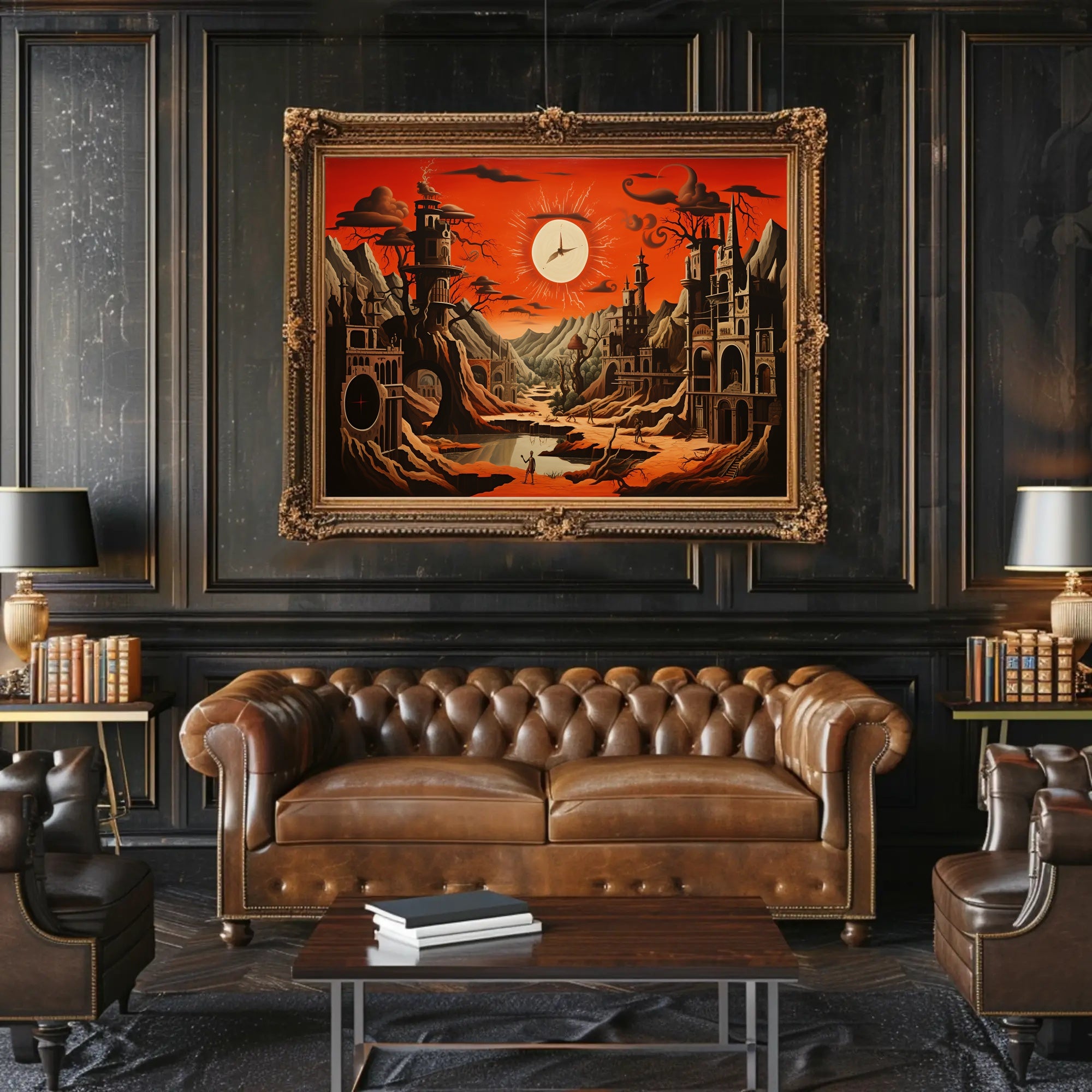 Surreal Gothic Landscape with Radiant Sky Fantasy Mythology Poster