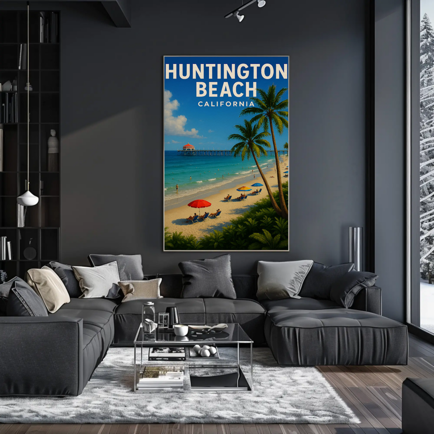 Huntington Beach California Ocean Pier Poster