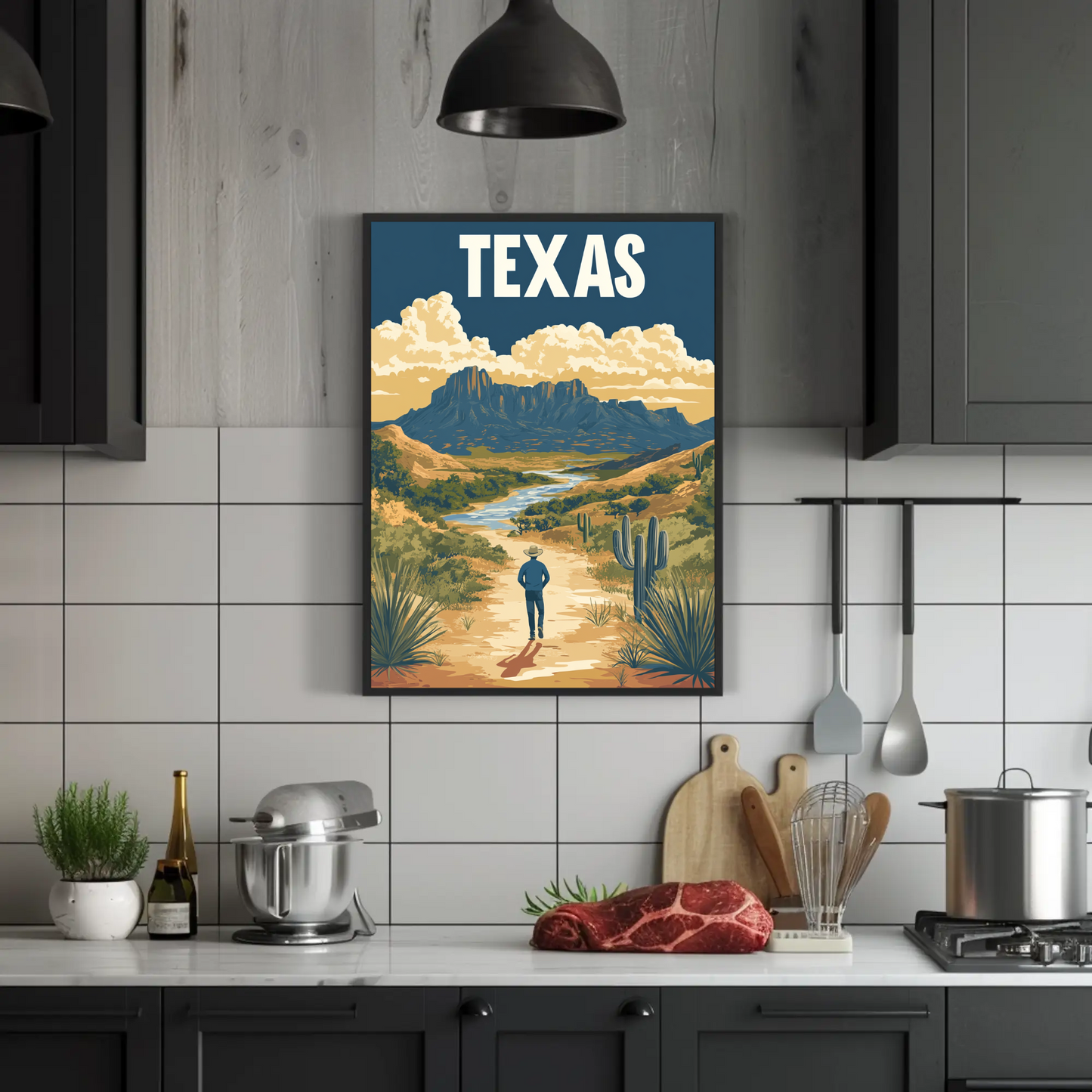 Texas Vintage Poster - Western Landscape