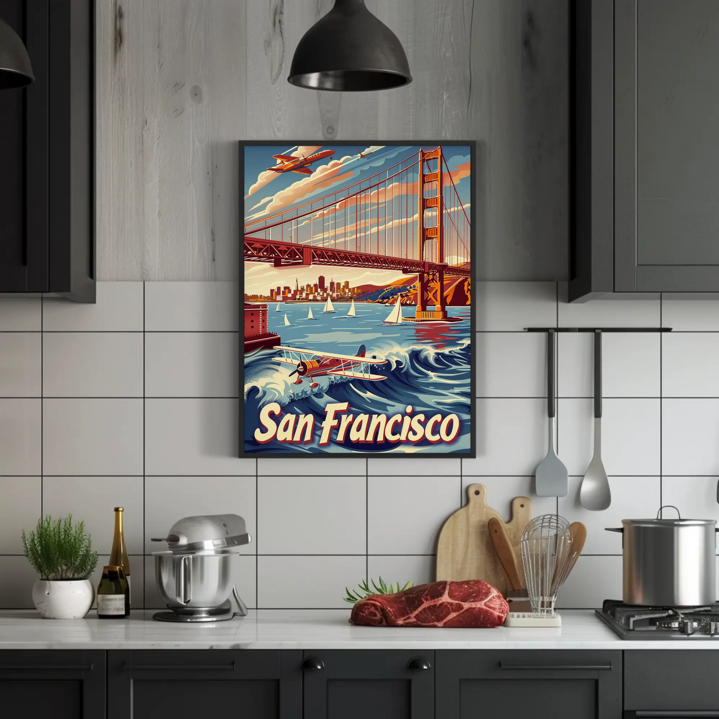 San Francisco Golden Gate Bridge Vintage Poster