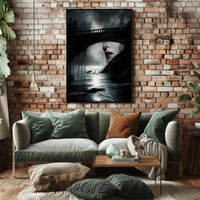Haunting Surrealism Landscape Bridge Artistic Poster PosterGoat