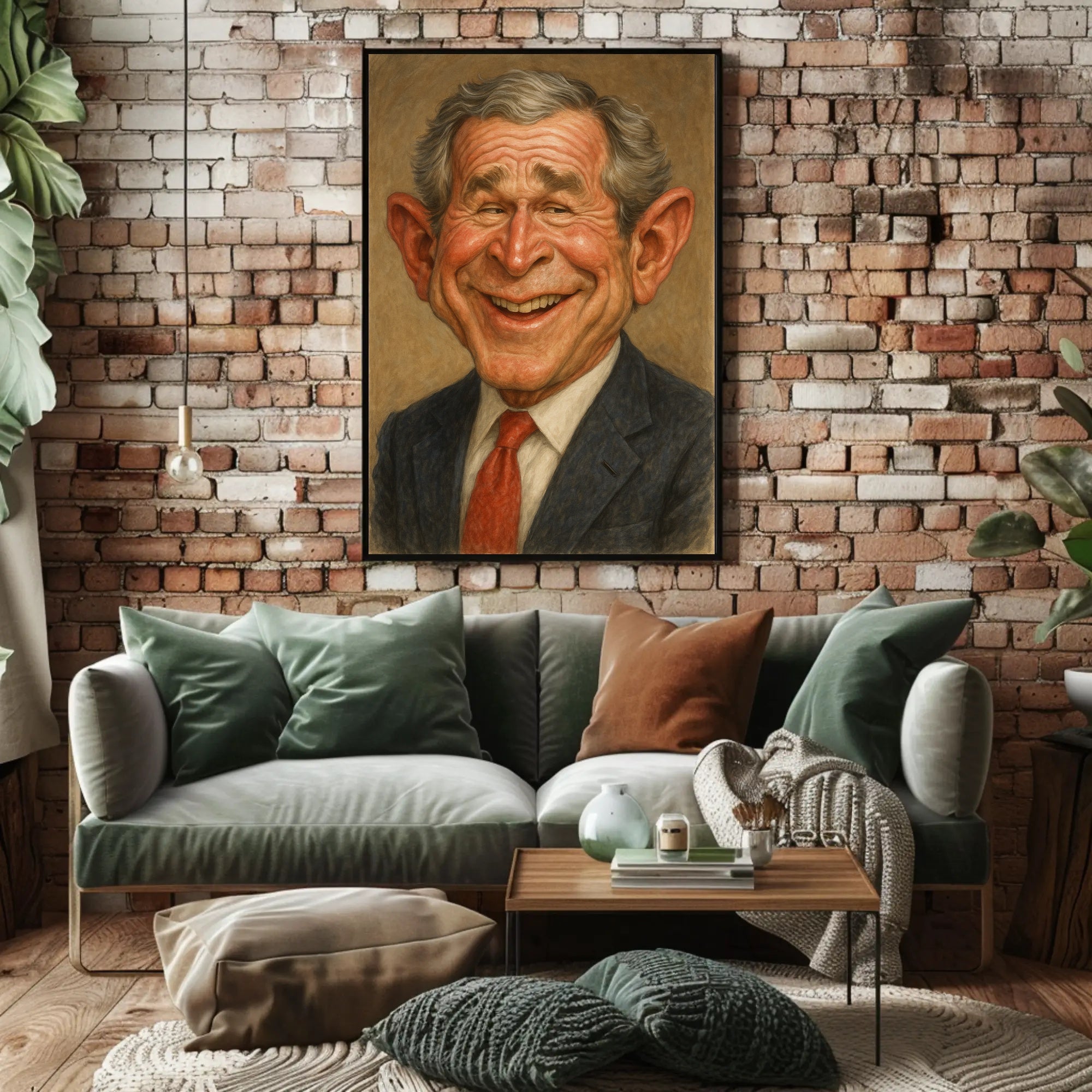 George W. Bush Caricature Poster PosterGoat