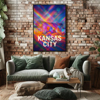 Kansas City Skyline Vibrant Expressionism Poster