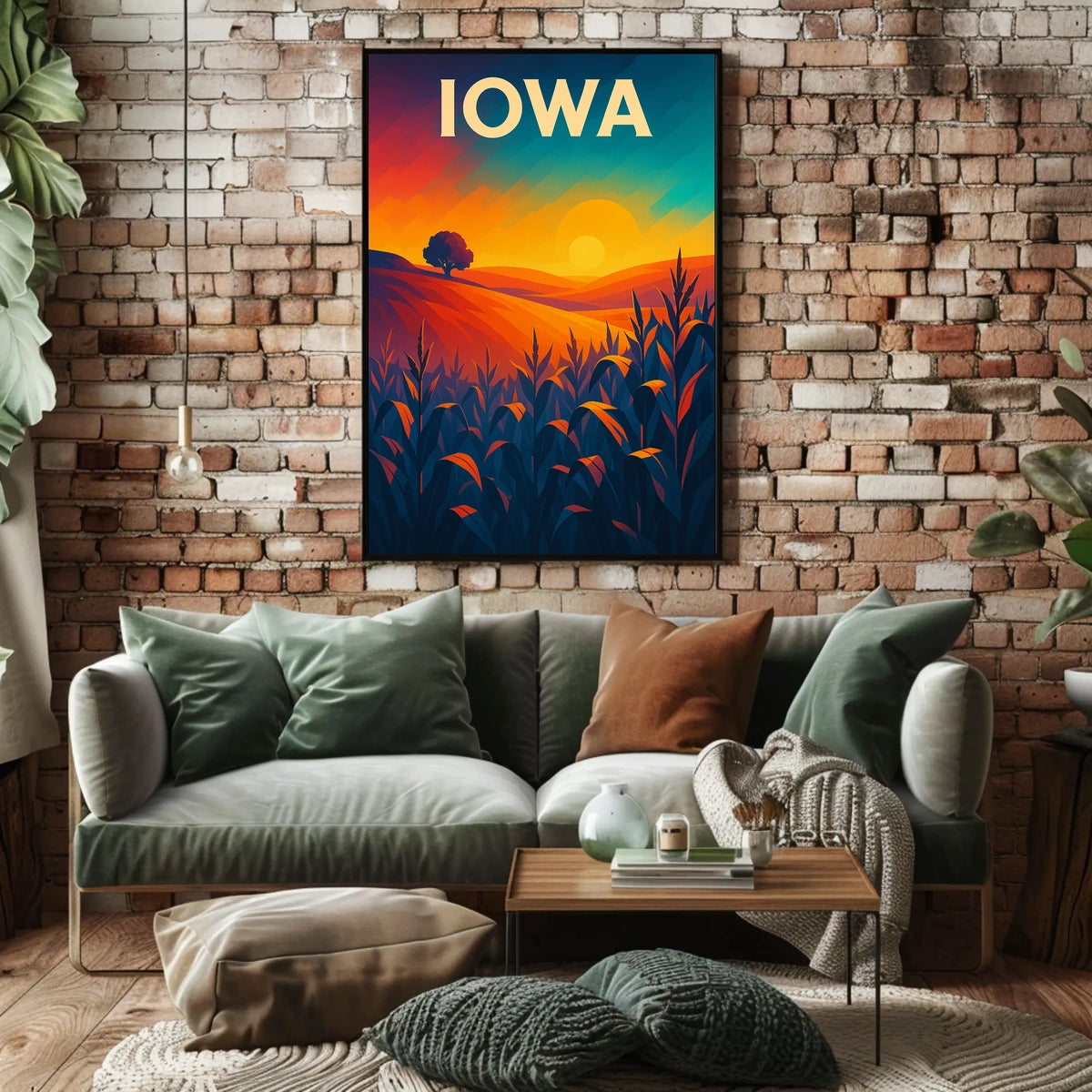 Iowa Sunset Landscape Poster