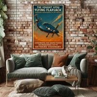 Vought XF5U Flying Flapjack Poster Vintage Aviation Art