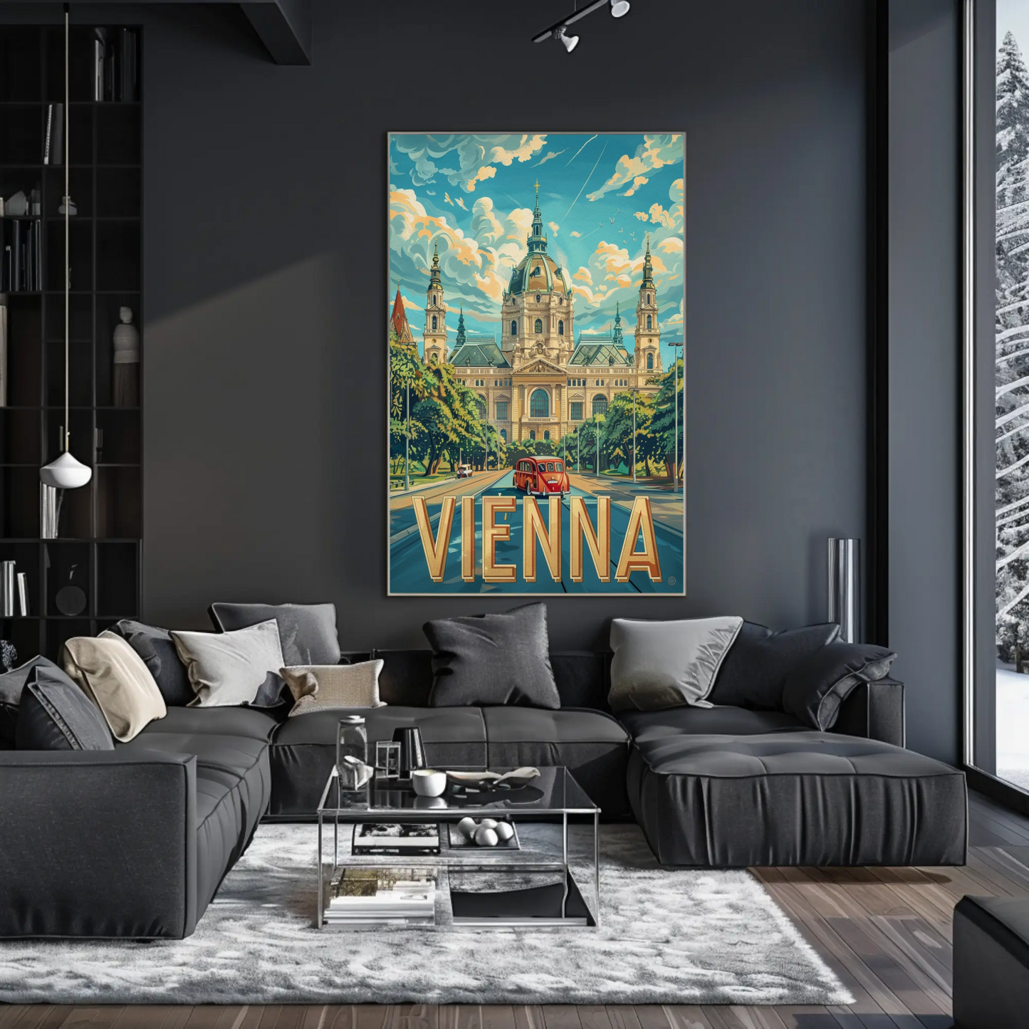 Vienna Austria Grand Palace Domes Road Travel Poster