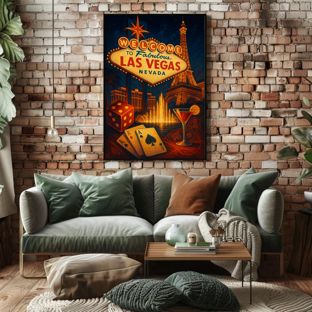 Las Vegas Poster for Home Decor Lovers Neon Nightlife