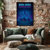 Bora Bora Cyberpunk Oasis: Futuristic Sci-Fi Poster PosterGoat