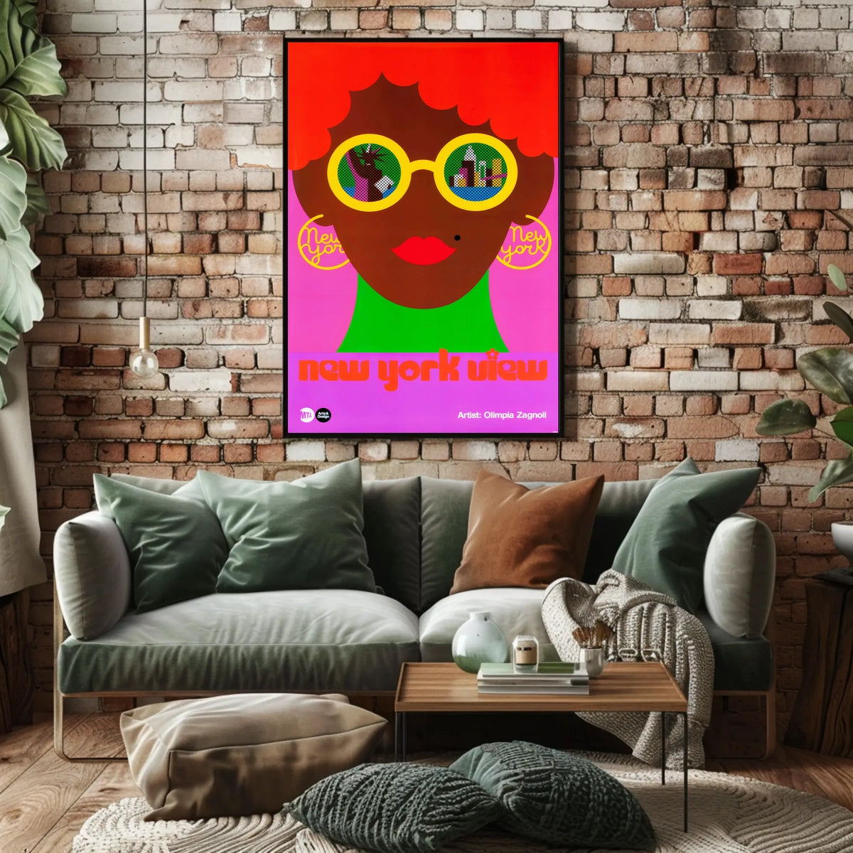 New York City Vibrant Pop Art Poster Abstract Wall Art