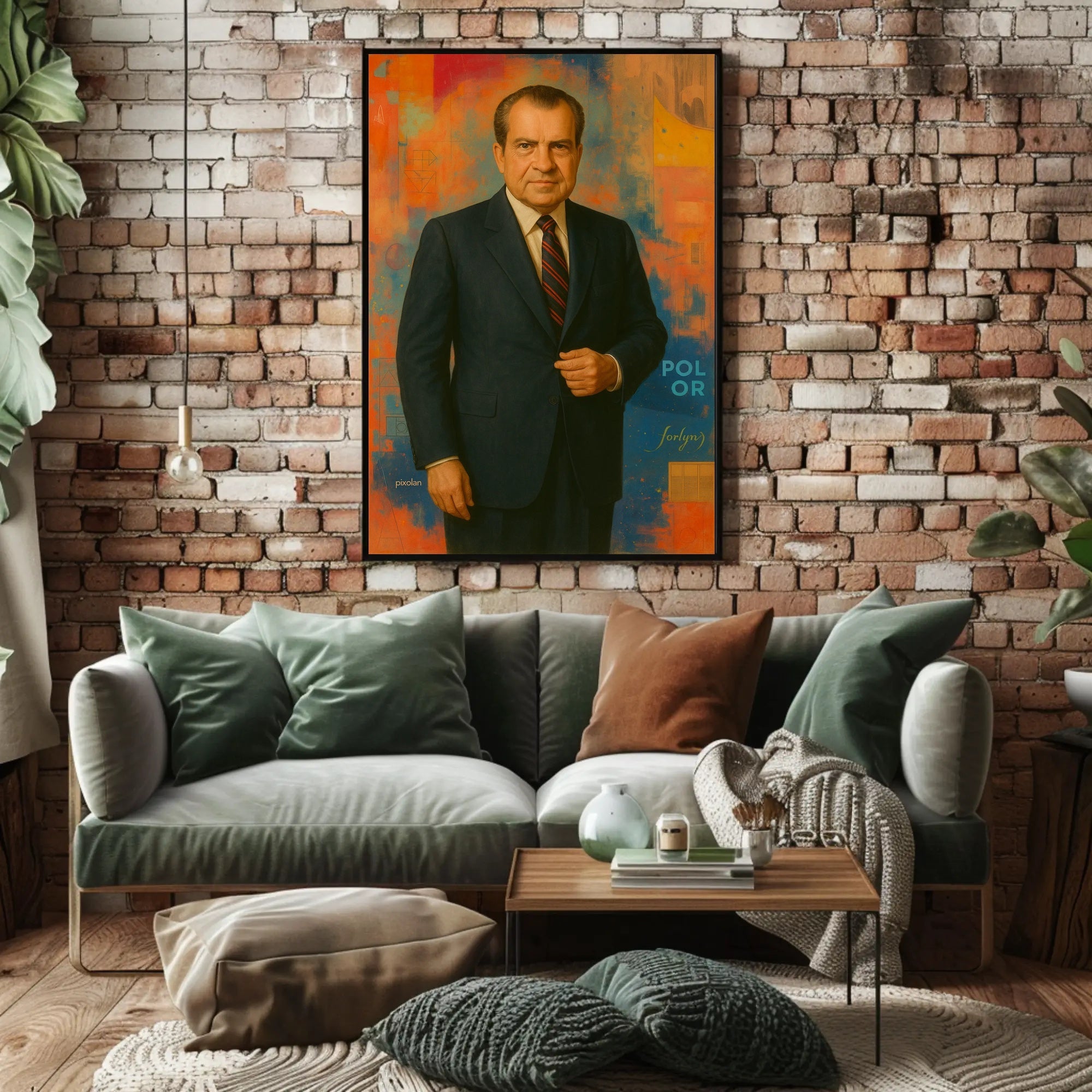 Elegant Portrait with Abstract Flair - Artistic Poster