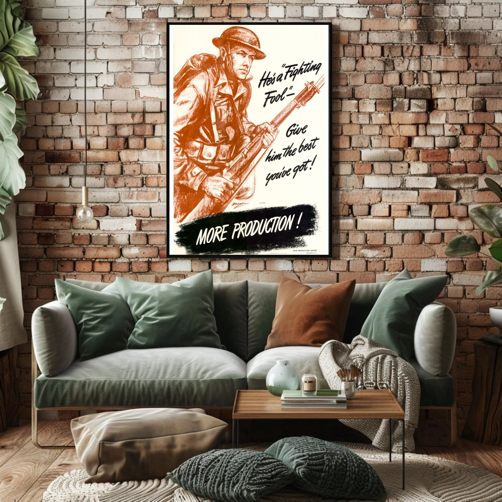 Vintage He’s a Fighting Fool WWII Poster