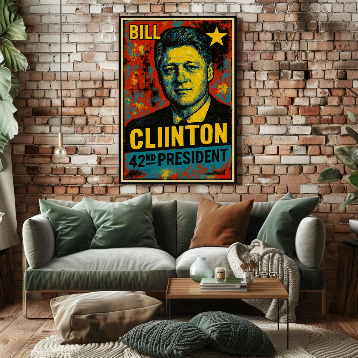 Bill Clinton 42nd President of the United States Graffiti Pop Art Poster