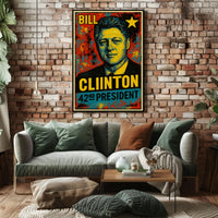 Bill Clinton 42nd President of the United States Graffiti Pop Art Poster