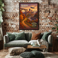 Akron, Ohio Where Industry Meets Nature Poster